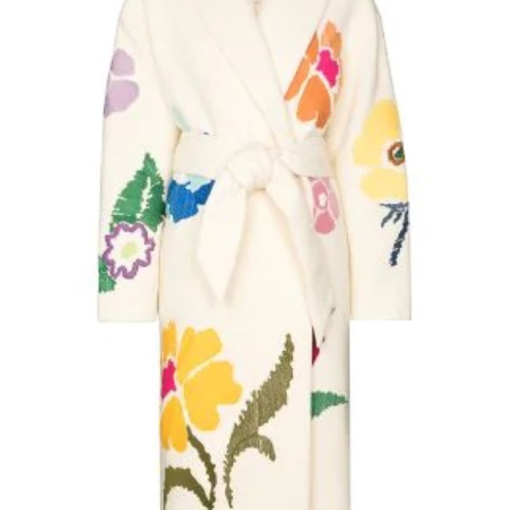 Mira Mikati Floral Embroidered Tie waist coat